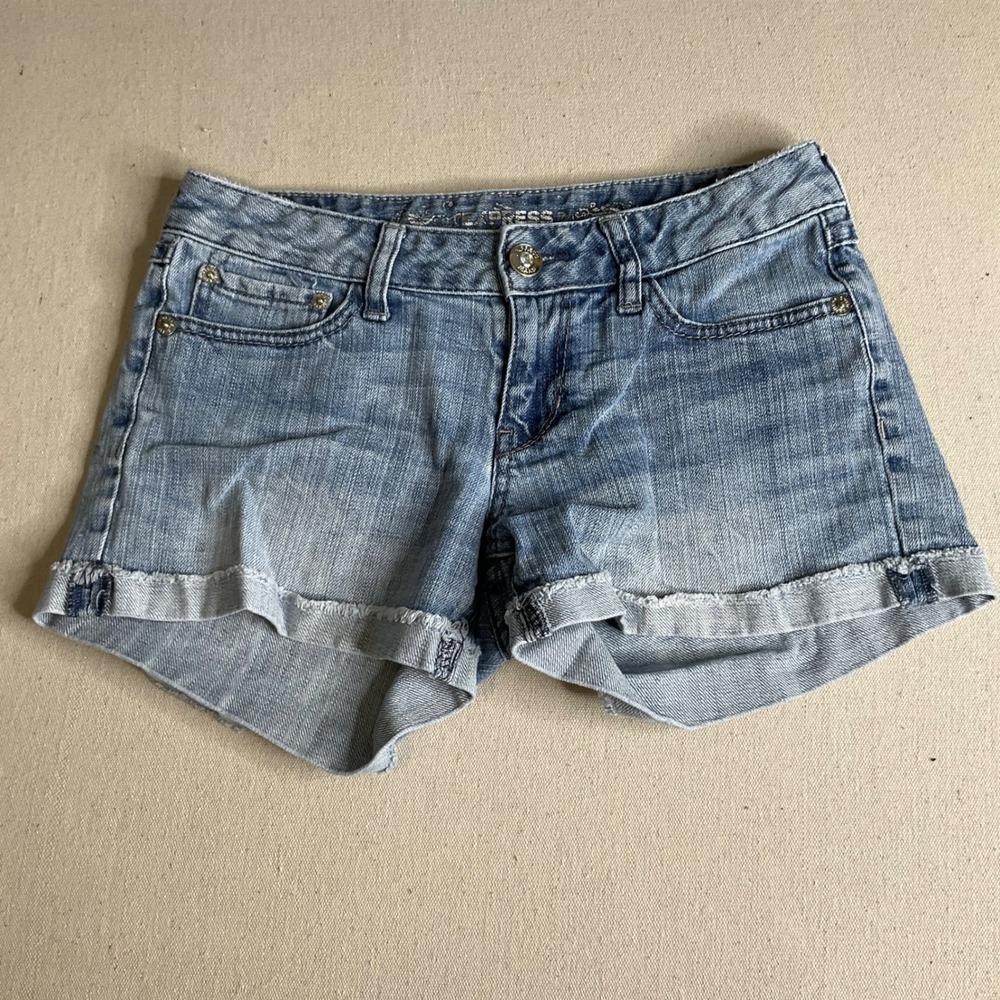 Express Denim Low Rise Shorty Shorts Womens size 4